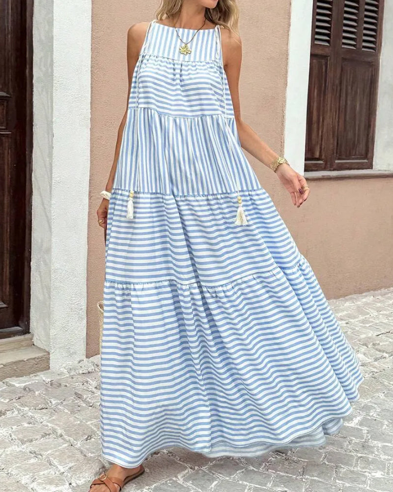 Kleid Gestreift Halter Stufen