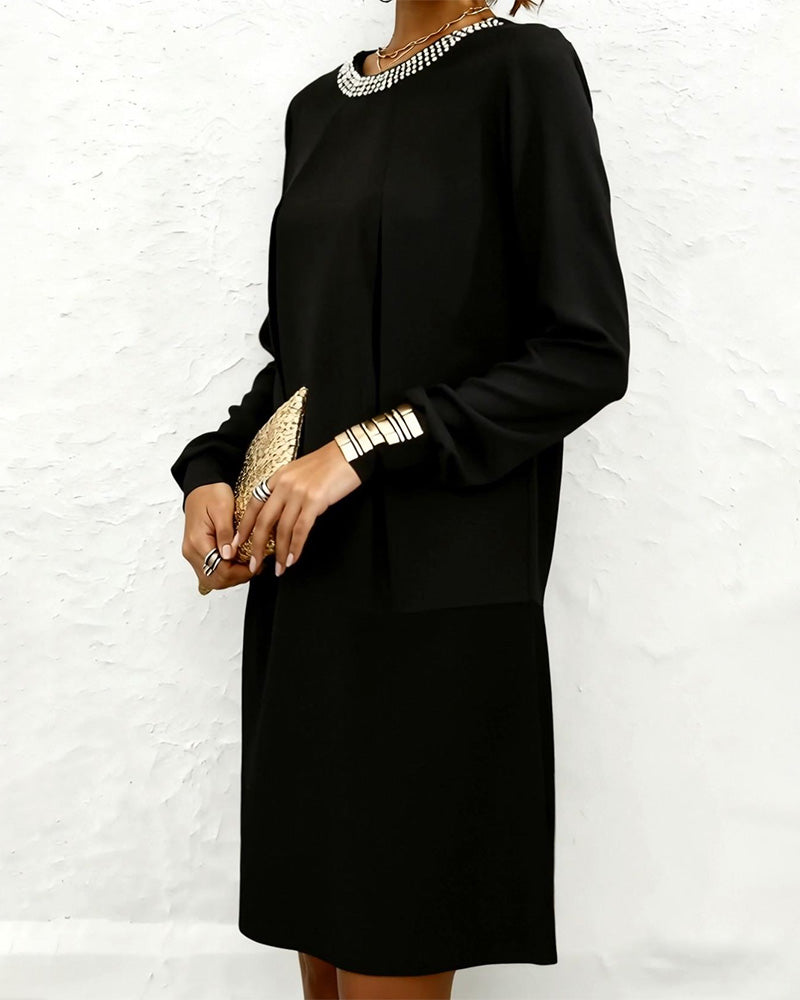 Kleid Modisch Und Elegant Langarm