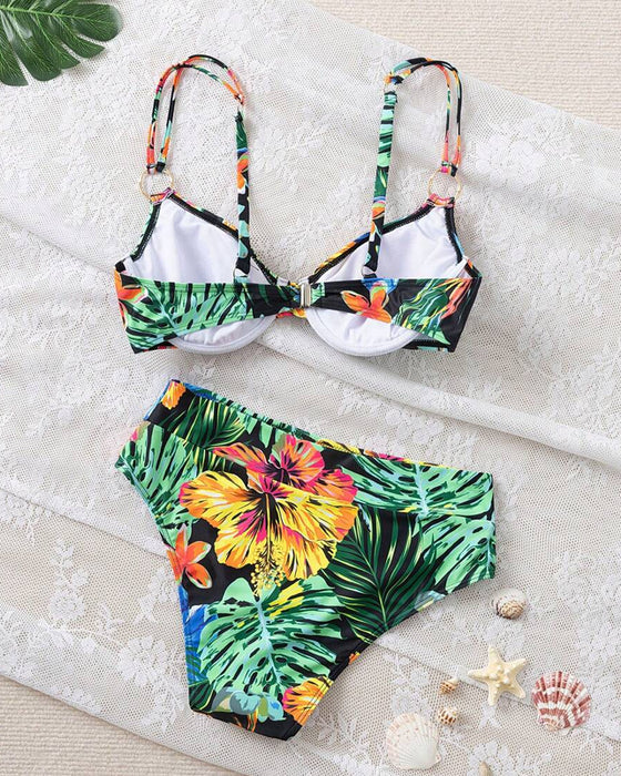 Bikini sexy bedruckter Push-Up BH Dreieck