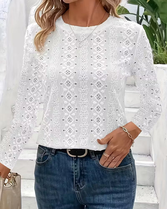 Top Ausgehöhlt Runder Halsausschnitt Modisch