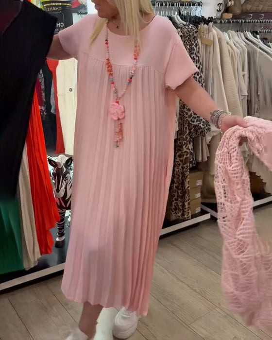 Kleid Plissiert Locker Plus Size