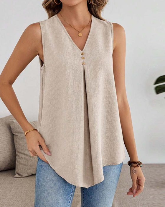 Tank Top V-Ausschnitt Doppelt Lage Locker