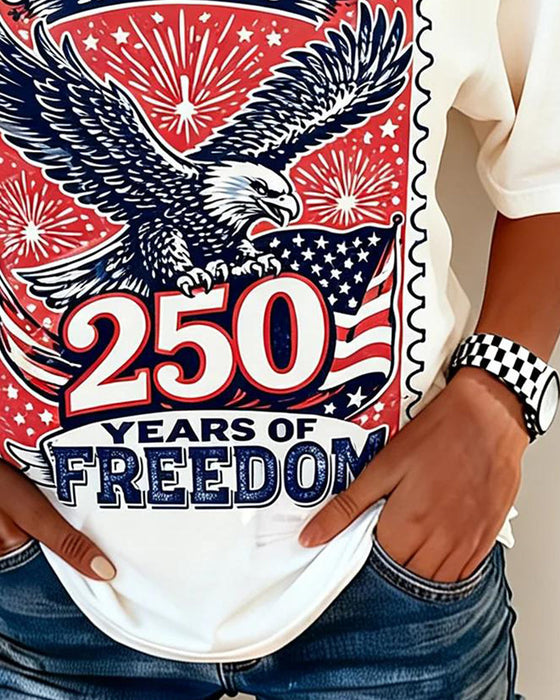 T-Shirt Rundhals Eagle Print