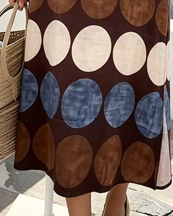 Lässiges Kleid, Tupfenmuster, Ärmellos