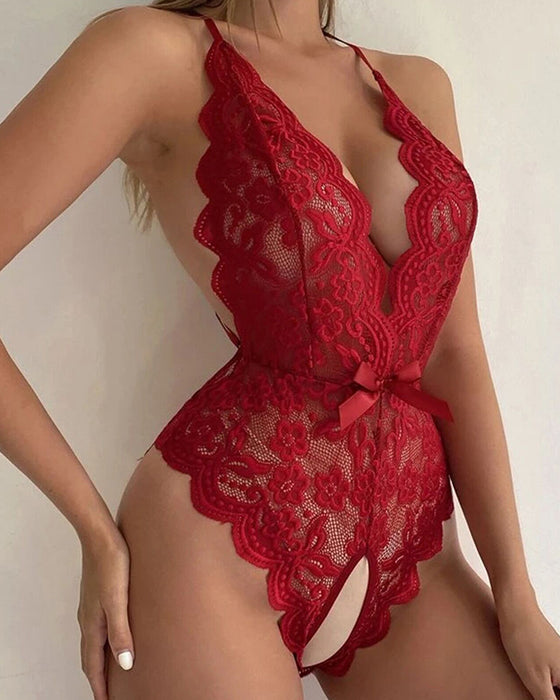 Trägerloses Spitzen-Bodysuit