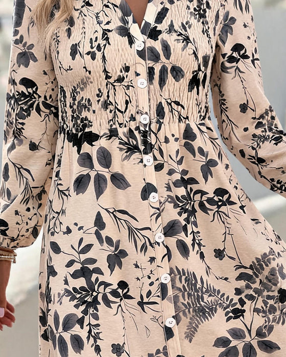 Kleid Tinte Waschen Blatt Tailliert Kurz