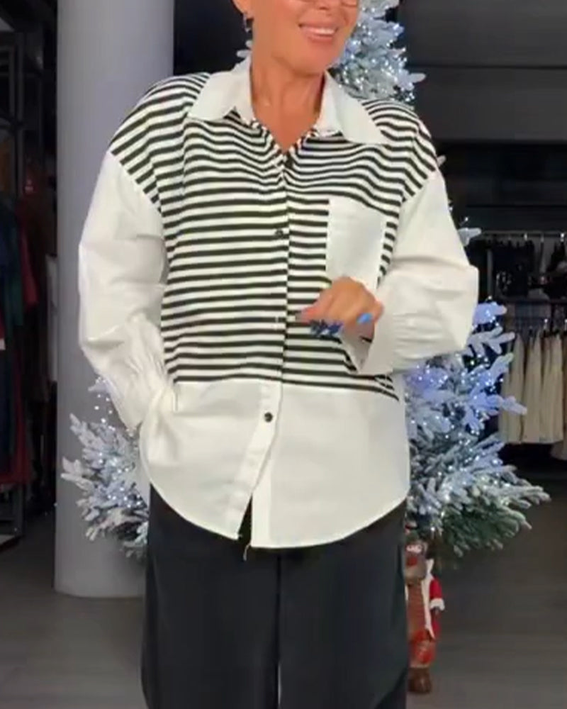 Hemd gestreifter Button-Down-Kragen