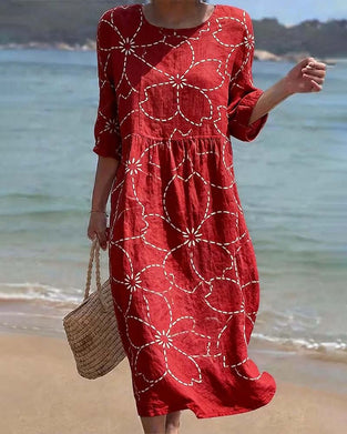 Kleid Lässig Blumen Print