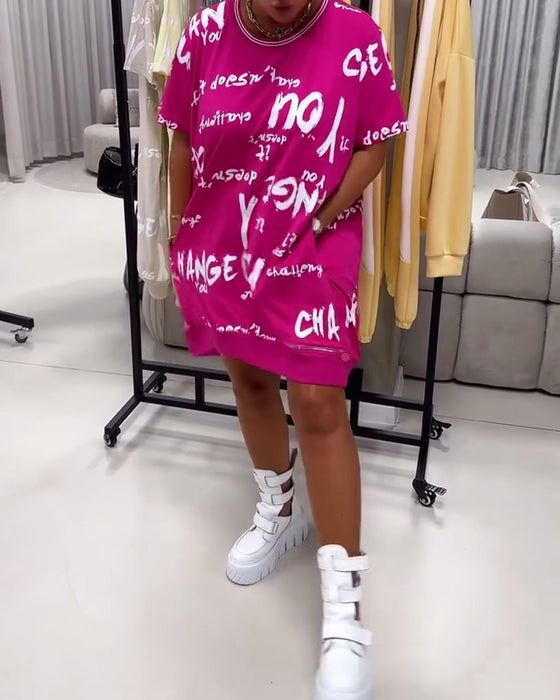 Kleid Lose Buchstabdruck
