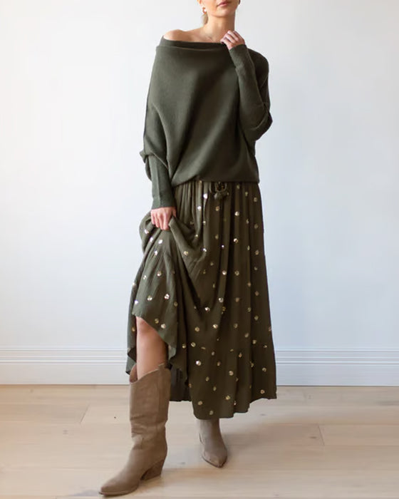Innovative Asymmetrische Drapierte Strickmode