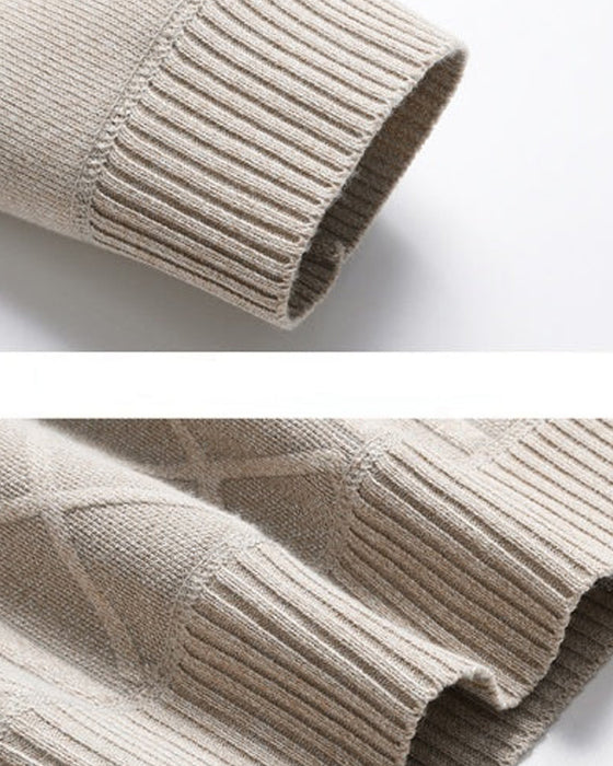 Pullover HerrenS Winter Flauschgefütterter Warmer Gestrickter