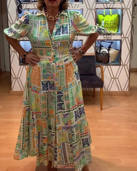 Kleid A-Saum Kurzärmelig