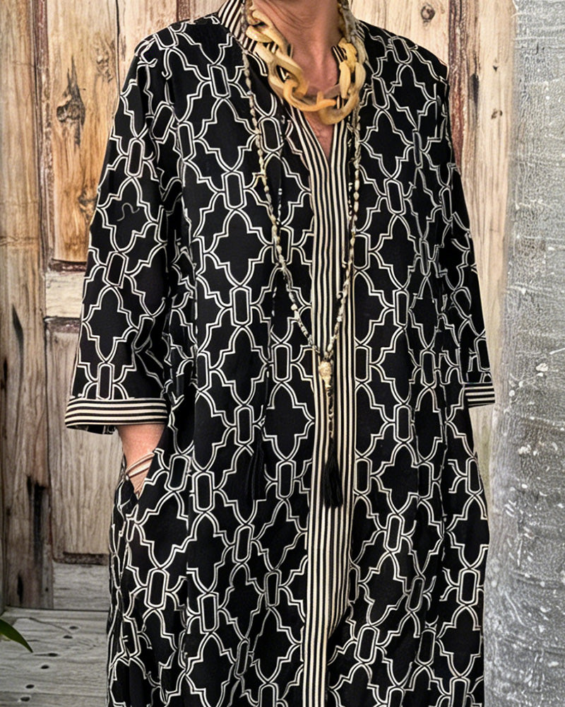 Kleid Geometrisch Druck Maxi