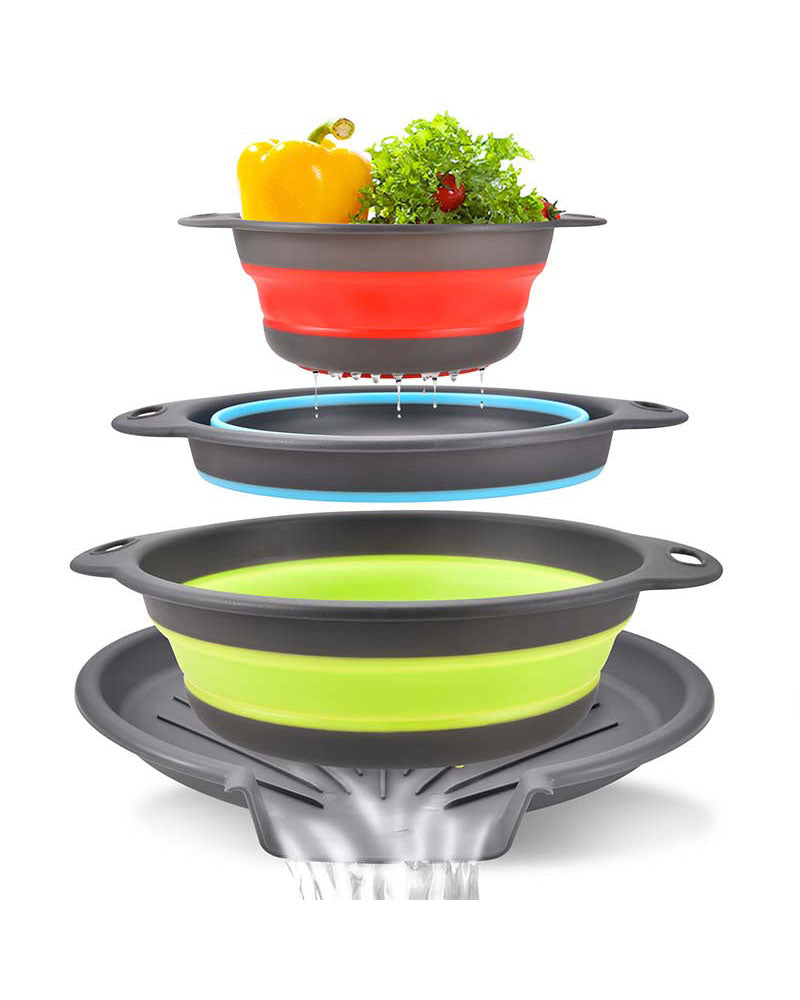 Zusammenklappbares Küchensieb Abtropfsieb Set Mit Abtropfschale