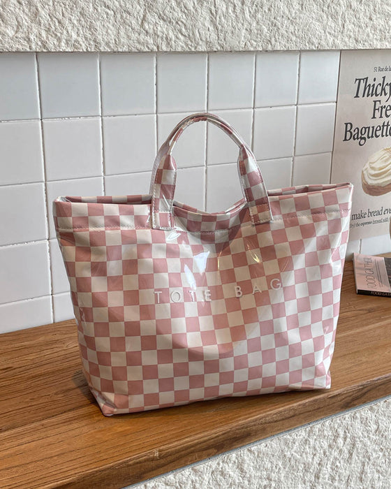 Handtasche Kariert Große Kapazität
