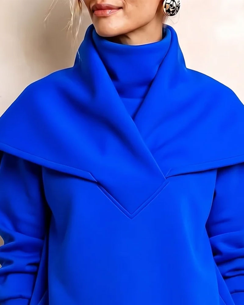 Sweatshirt Zweilagiger Turtleneck