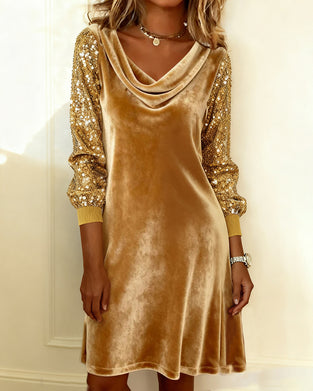 Elegantes Kleid aus Samt und Pailletten
