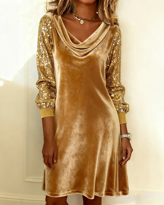 Elegantes Kleid aus Samt und Pailletten