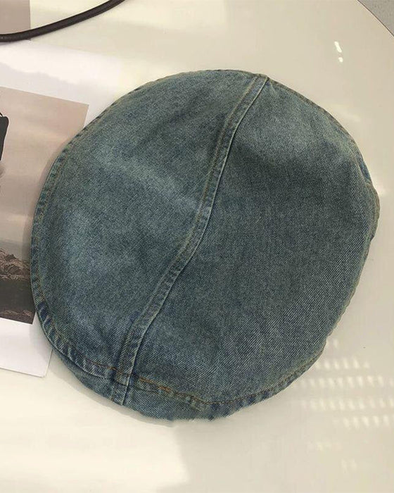 Baskenmütze Damen Vintage Denim