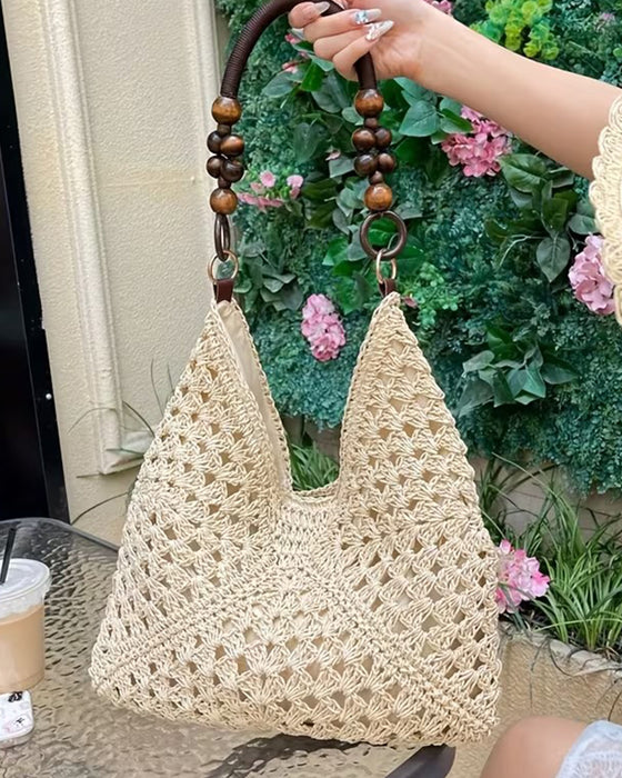 Tasche Ein Schulter Stroh