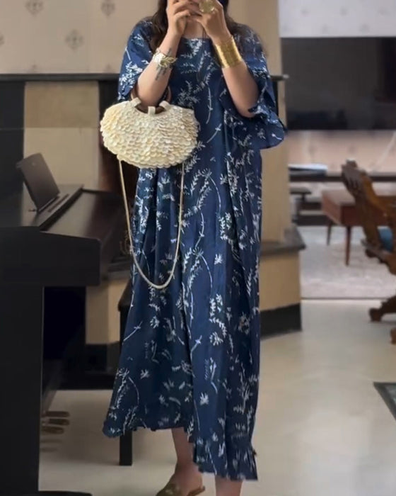 Kleid Einfach bedruckt Lang