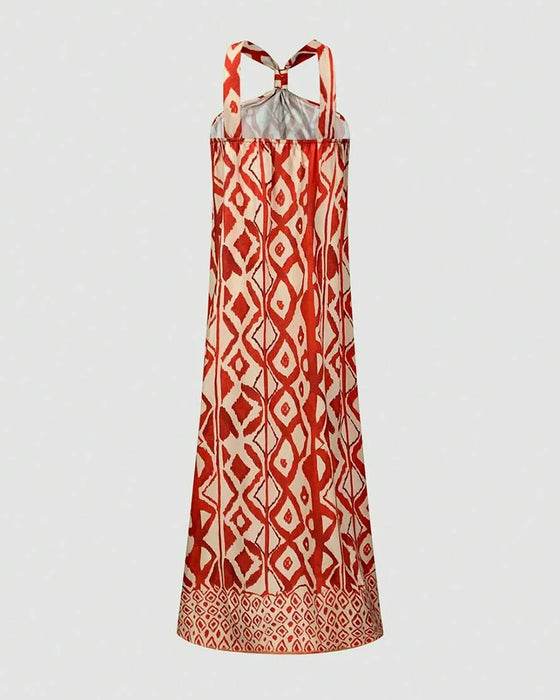 Kleid Halterausschnitt Bohemian Print