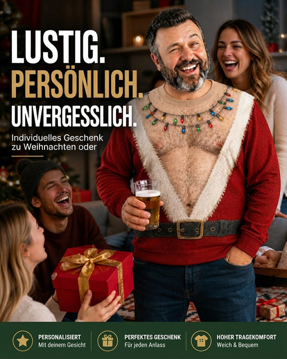 Sweatshirt Rundhals Muskelprint Weihnachtsstil