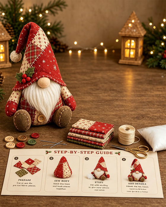 🧵 DIY Patchwork Gnome Set – Erstelle Deinen Eigenen Bezaubernden Gnom 🧙‍♂️
