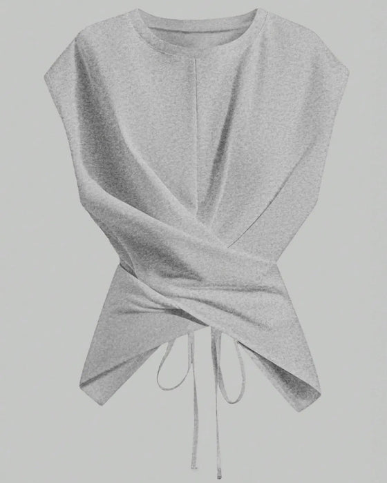 Top A Kreuzband Saum Cropped