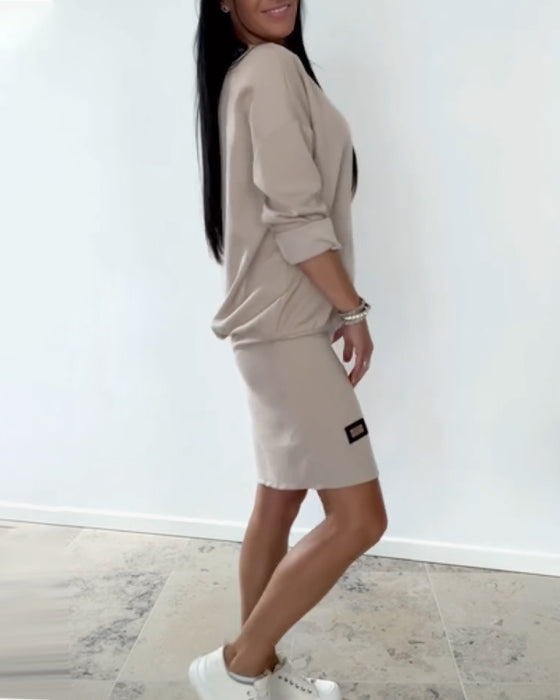 Kleid langärmlig leger figurbetont