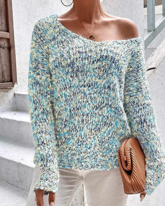 Modischer V-Ausschnitt Pullover