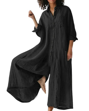 Jumpsuit Revers Locker Drapiert Lässig