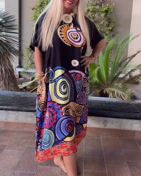 Kleid Loose Fit Bedruckt