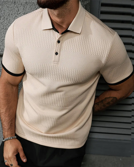 Lässiges T-Shirt Mit Revers, Kurze Ärmel