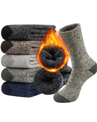 Paar Dicke Warme Winttersocken Weich Gestrickt