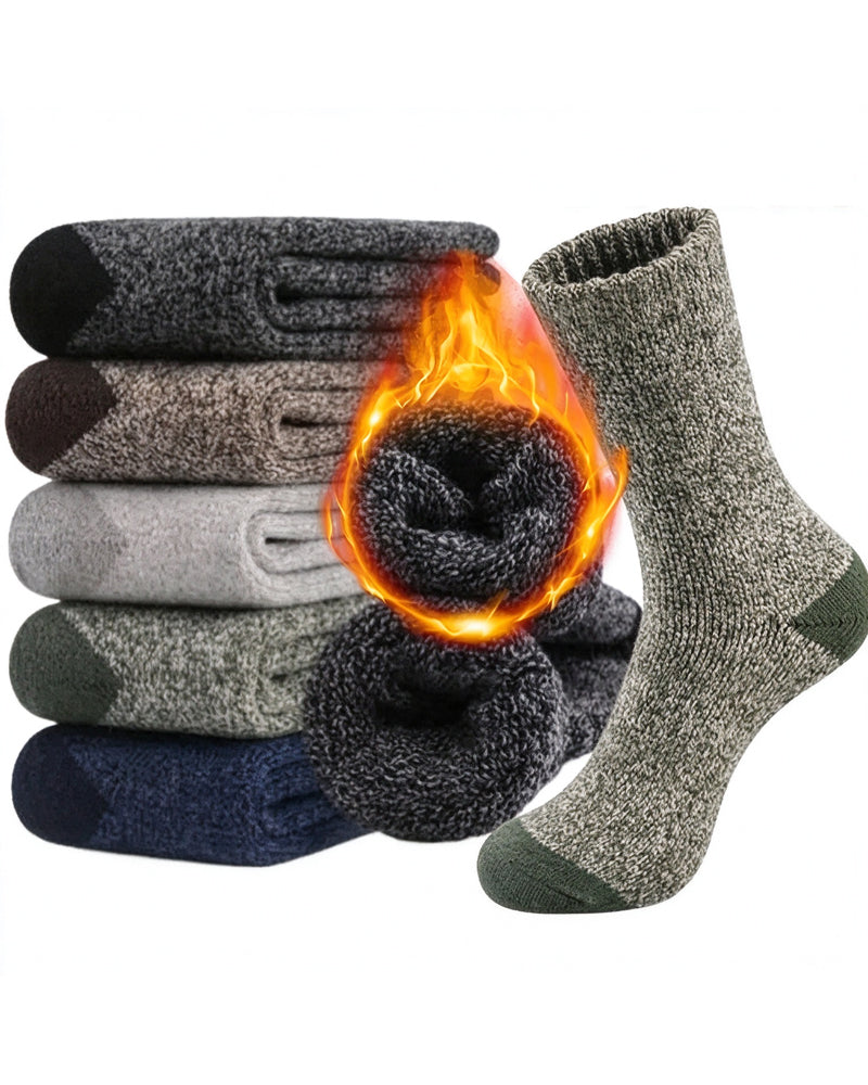 Paar Dicke Warme Winttersocken Weich Gestrickt