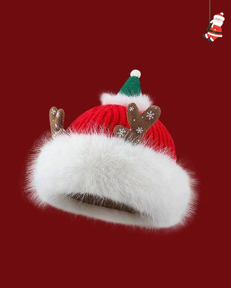 Weihnachtsstil Festival Feier Fröhliche Gestrickte Mütze