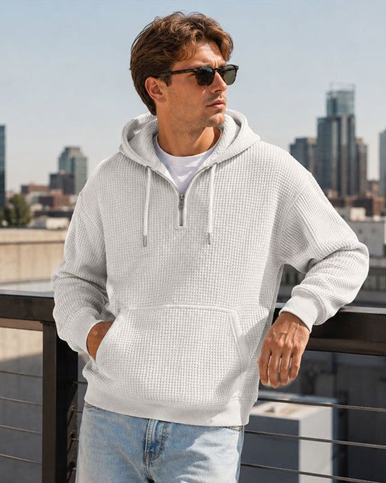 Hoodie Herren Einfarbig Reißverschluss Pullover