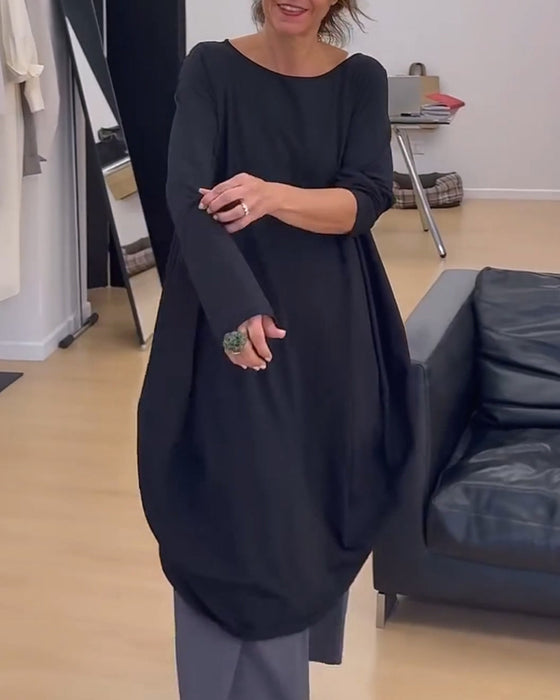 Einfarbiges Unregelmäßiges Freizeitkleid
