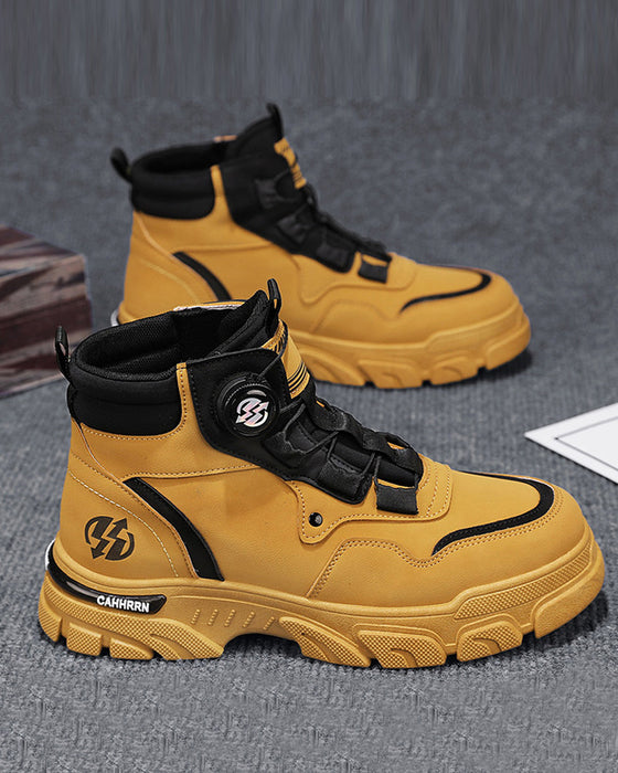 Schuhe Herren Outdoor Drehverschluss Arbeit 🔄👞 – Wasserdicht 💦, Rutschfest 🚶‍♂️, Bequem , Atmungsaktiv 🌬️