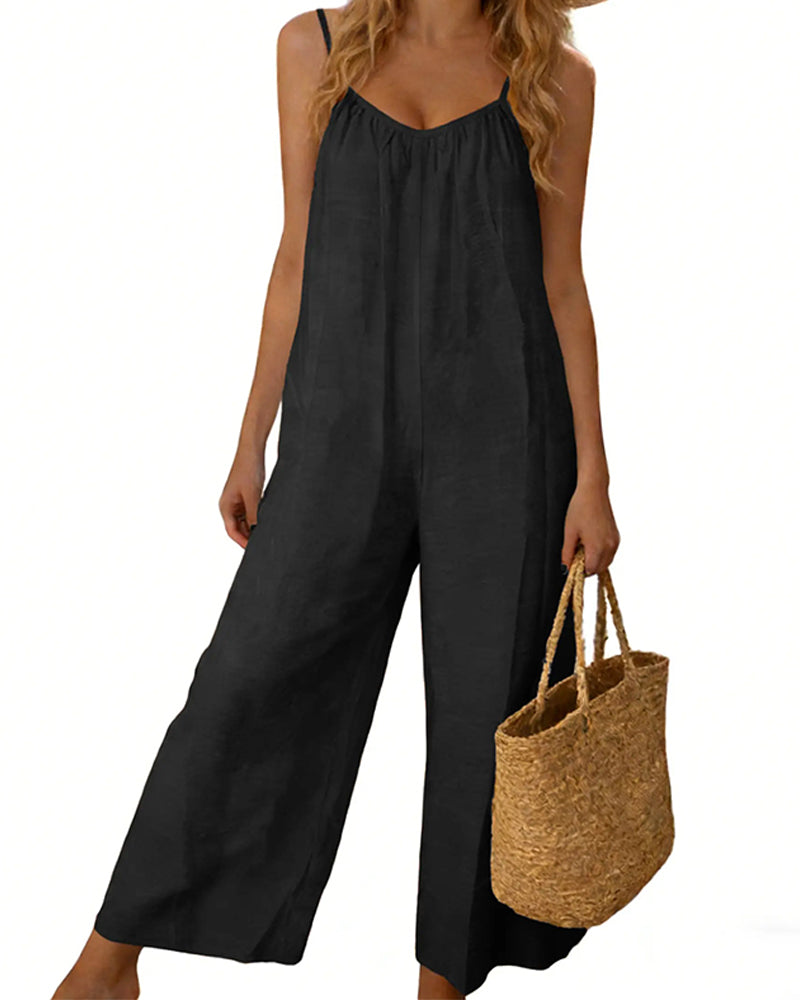 Jumpsuit Dünne Träger Einfarbig