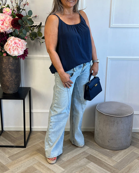 Cami Top Geflochtenes Träger Drape