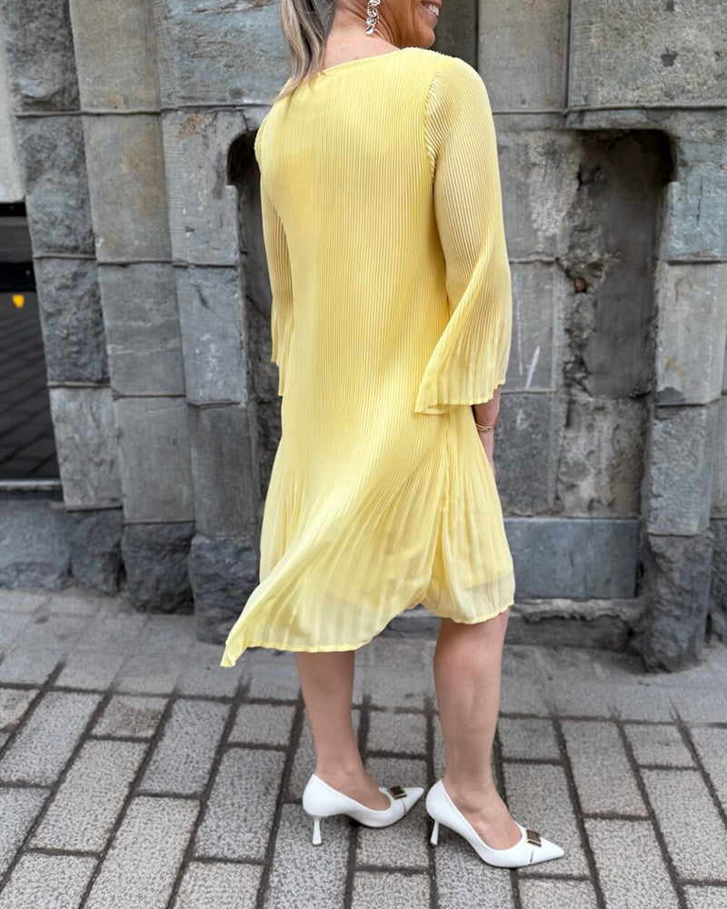 Kleid Damen Elegant Plissiert