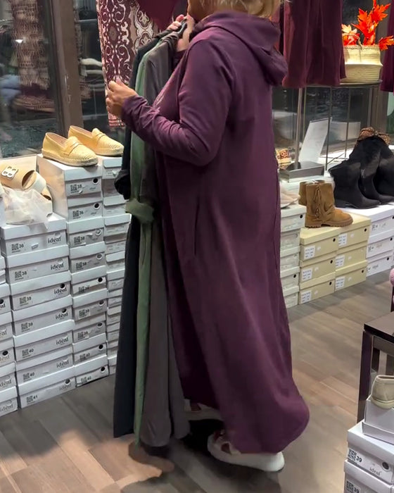 Kleid mit Kapuze bedrucktes Sweatshirt