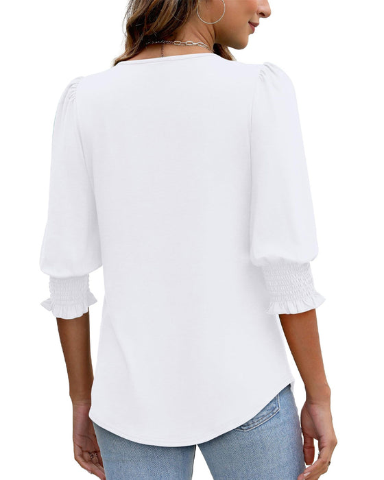 Bluse Puffärmel Bedruckt