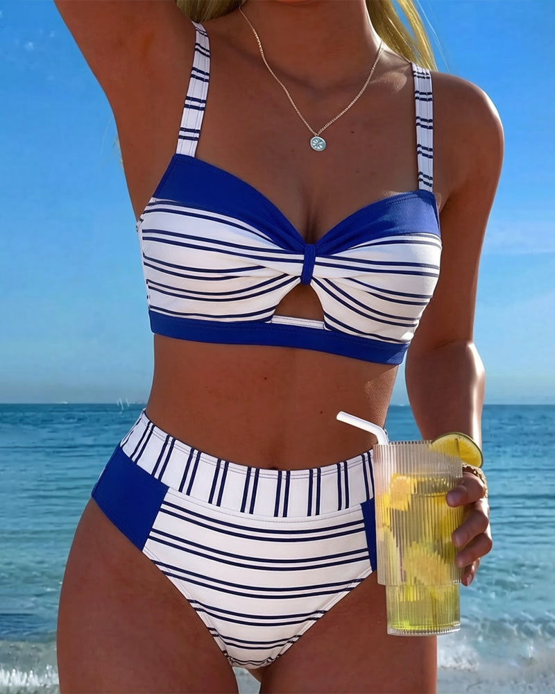 Bikini Gestreift Ausgeschnitten