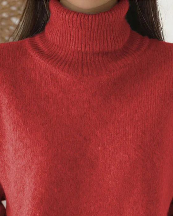 Pullover Rollkragen lässiger Stil