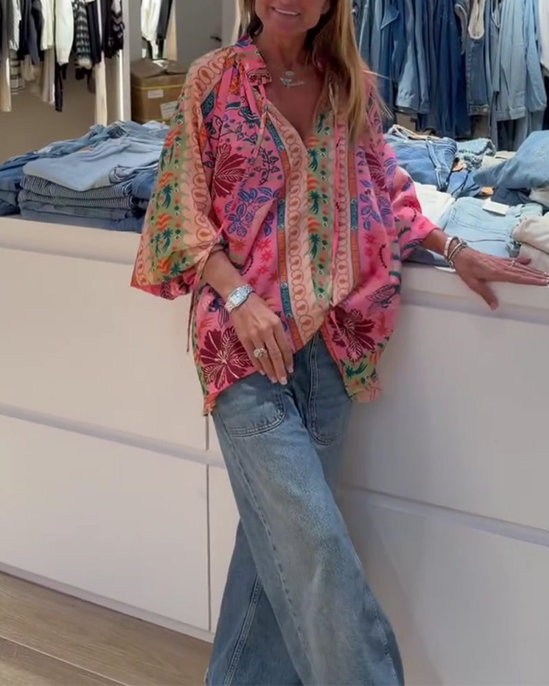 Bluse Bohemian Druck