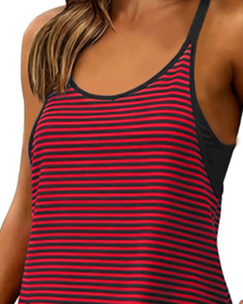 Jumpsuits Gestreift Ärmellos Camisole Lässig