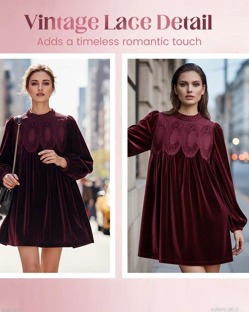 Vintage-Inspirierte Tunika Mit Spitzeneinsätzen